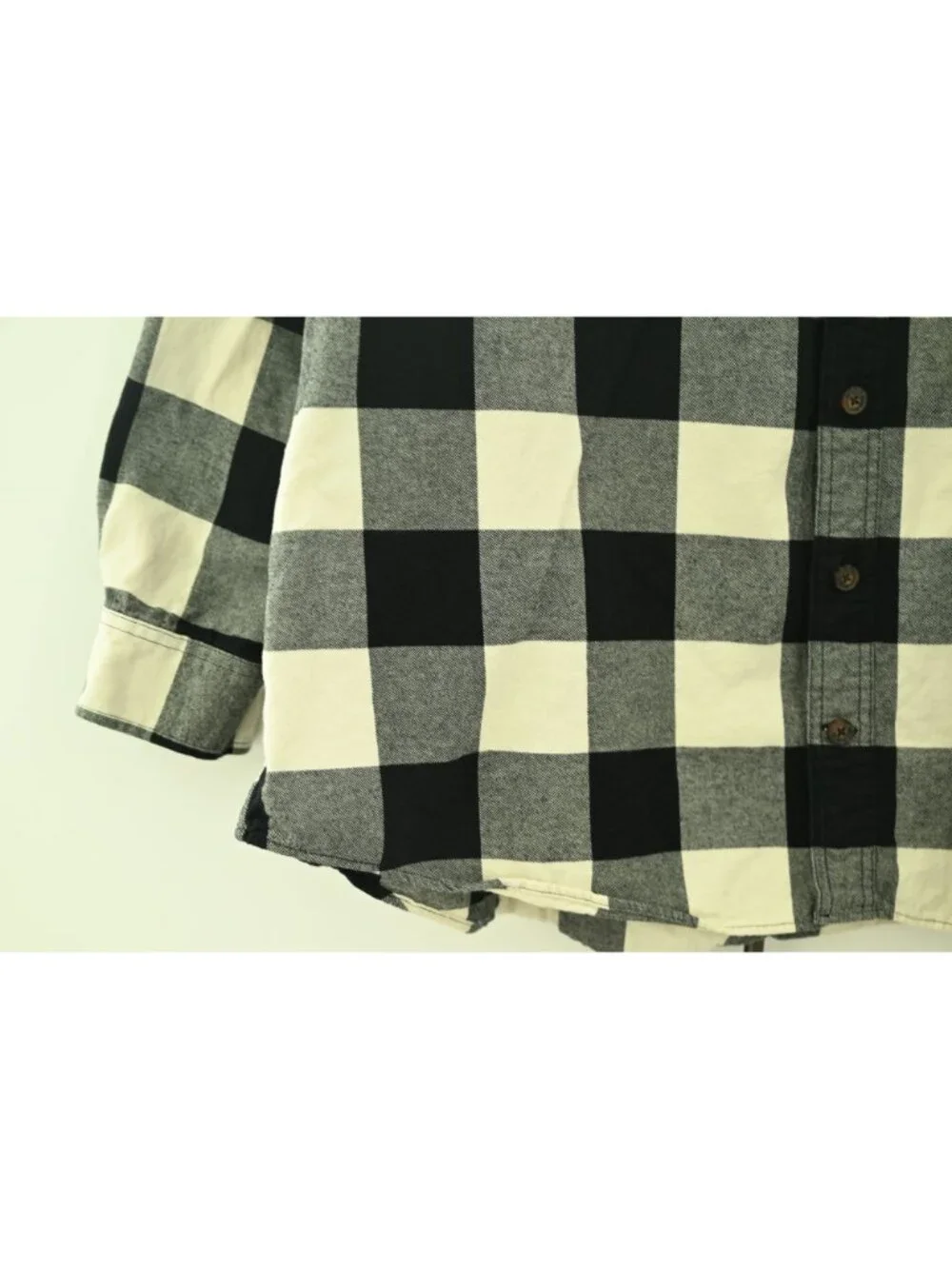 Duluth Trading Long Sleeve Buffalo Check Shirt Sz 2X Tall Cream Black Relaxed